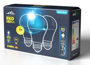 Set 3 becuri economice LED ETA EKO Classic, 15W (99W), E27, lumina neutra - Img 3