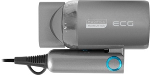 Uscator de par pentru voiaj ECG Grigio Piccolo, 1200 W, 2 viteze, 2 niveluri de temperatura, maner pliabil, gri - Img 6