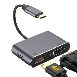 ADAPTOR TIP C - HDMI 4K 30HZ SI VGA (SIMULTAN) - Img 2