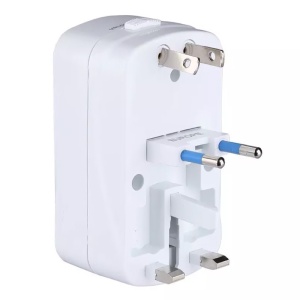 ADAPTOR UNIVERSAL PRIZA (UK,US,EU) CU PROTECTIE SI 2USB 2.1A - Img 3