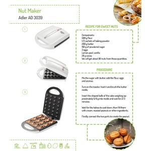 APARAT NUT MAKER AD 3039 ALB ADLER - Img 10