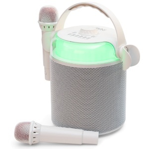 BOXA KARAOKE CU 2 MICROFOANE WIRELESS BT/USB/MSD/AUX - ALB - Img 6