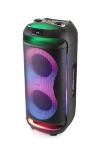 Boxa portabila GoGEN PARTEE BPS 696, 70 W, Bluetooth, Karaoke cu microfon, FM, USB, AUX, LED, TWS, Negru - Img 5