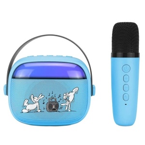 Boxa portabila pentru copii GoGEN BOB si BOBEK PARTY, 3.2 W, USB, Micro SD, microfon fara fir, 3.7V/1200mAh, albastru - Img 2
