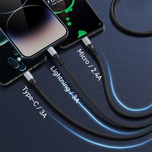 CABLU 3A 3IN1 USB LA USB-C - LIGHTNING - MICRO USB - Img 7