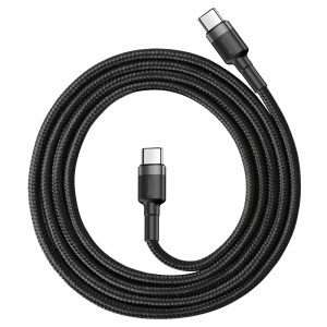 CABLU USB TIP C - TIP C PD 2.0 60W 3A 1M BASEUS - GRI/NEGRU - Img 3