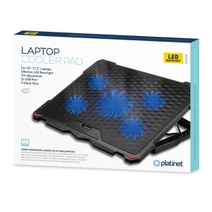COOLING PAD LAPTOP 5 FANS 2 USB PLATINET - Img 3