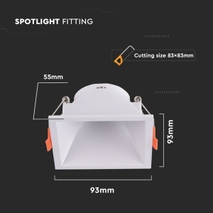 CORP SPOT GU10 PATRAT 93X93X55MM - ALB - Img 4