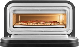 Cuptor electric pentru pizza ECG FORZA 4600 Pizza Nero, 1700W, temperatura maxima 450°C, piatra refractara 32 cm, timer, negru - Img 7
