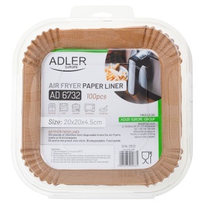 HARTIE PENTRU AIR FRYER PATRAT 20CM 100BUC ADLER - Img 15