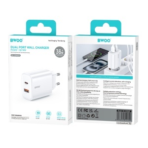 INCARCATOR RETEA 1X USB 1XUSB-C FAST CHARGING PD 36W - ALB - Img 5