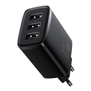 INCARCATOR RETEA 3XUSB FAST CHARGING 17W BASEUS - NEGRU - Img 4