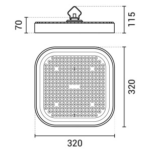 LAMPA LED HIGH BAY 200W 100LM/W 6000K IP65 - NEGRU - Img 2