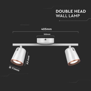 LAMPA LED MONTAJ PERETE 2X6W 4000K ALB NEUTRU - ALB - Img 4