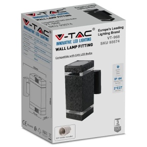 LAMPA PERETE SOCLU E27 IP44 - NEGRU - Img 3