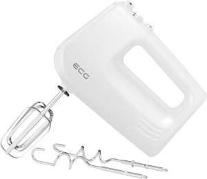Mixer de mana ECG RS 440 White Lite, 400 W, 5 viteze, functie TURBO, 2 teluri si 2 carlige, alb