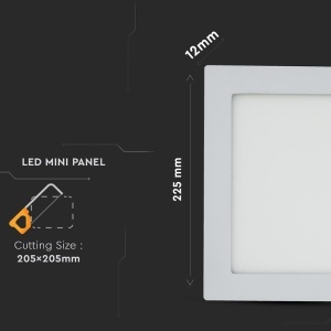 PANOU LED PATRAT INCORPORABIL 18W 3000K ALB CALD - Img 8