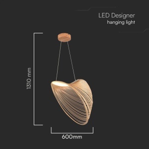 PENDUL LED 10W DESIGN DIN LEMN 3000K - Img 3