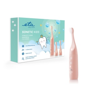 Periuta electrica sonica pentru copii ETA Sonetic Kids 1710 90000, IPX7, USB-C, baterie Li-ion 3.7 V / 350 mAh, roz - Img 7