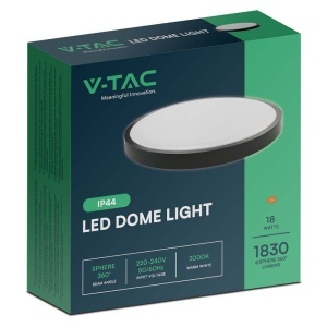 PLAFONIERA LED 18W IP44 4000K ALB NEUTRU - NEGRU - Img 3