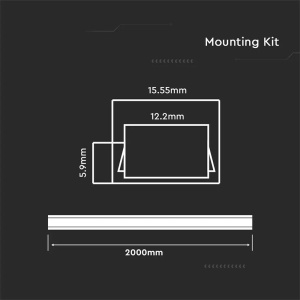 PROFIL ALUMINIU PENTRU BANDA LED 2M 16MM X 7.MM ALB - Img 4