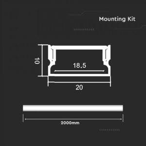 PROFIL ALUMINIU PENTRU BANDA LED 2M 20MM X 10MM - Img 3