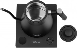 RESIGILAT - Fierbator electric ECG Forza 8000 Pour over Nero, 1200 W, 1 litru, otel inoxidabil, negru mat - Img 5