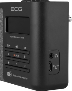 Resigilat - Radio portabil ECG RD 250 DAB Black, FM/DAB/DAB+, 1.8 W, Bluetooth 5.3, baterie reincarcabila Li-Ion 3.7 V / 1900 mAh, ceas desteptator, negru - Img 8