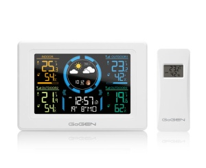 RESIGILAT - Statie meteo interior-exterior GoGEN ME 3397 W, LCD color, 3 senzori inclusi, ceas cu alarma, alb - Img 4