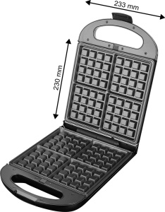 Sandwich maker grill ECG S 4310, 1200 W, 3 tipuri de placi interschimbabile 23 x 23 cm, unghi deschidere 105° - Img 12