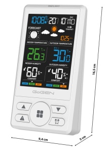 Statie meteo cu prognoza animata GoGEN ME 1250W, LCD color, senzor extern fara fir, alb - Img 2
