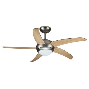 VENTILATOR TAVAN 60W CU ILUMINAT - ARGINTIU/LEMN - Img 2