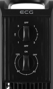 Ventilator turn ECG Tower Fan 1 Black, 50 W, 3 viteze, oscilatie, timer 120 min, negru - Img 3