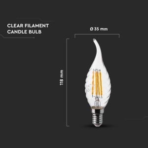BEC LED FILAMENT E14 4W 4000K - Img 4