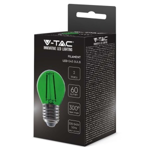 BEC LED G45 E27 2W CU FILAMENT LUMINA VERDE - Img 3