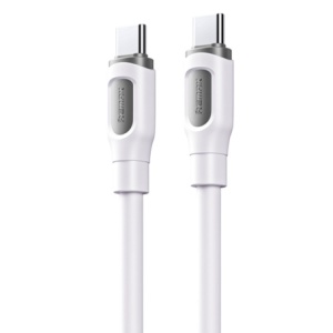 Cablu de date cu incarcare rapida REMAX RC-C111, USB-C la USB-C, 1 metru, 60W, alb - Img 2