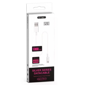 CABLU MICRO USB 1M SILVER EDITON - ALB - Img 4