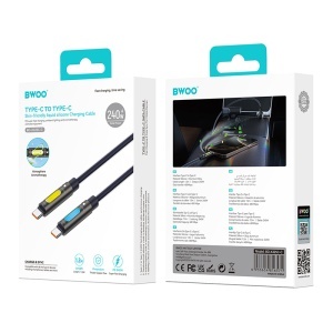 CABLU USB-C - USB - C 1.2M 240W CU RGB SI AROMATHERAPY - NEGRU - Img 5