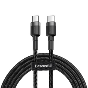 CABLU USB TIP C - TIP C PD 2.0 60W 3A 1M BASEUS - GRI/NEGRU