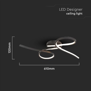 CANDELABRU LED 24W 3000K 61X12CM - NEGRU - Img 3