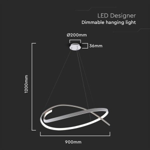 CANDELABRU LED DIMABIL 48W 3000K 80X120CM - ALB - Img 3