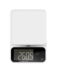 Cantar de bucatarie ETA Popi 6770 90000, 5 Kg, precizie 0.1 g, afisaj LCD, functie TARA, alb - Img 2