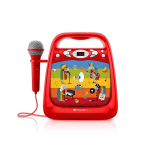 CD player cu Bluetooth si functie karaoke GoGEN DECKO, USB, MP3, Microfon, Rosu - Img 2