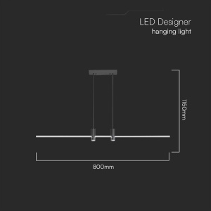 CORP ILUMINAT LED SUSPENDAT 19W 4000K 80CM X 115CM - NEGRU - Img 3