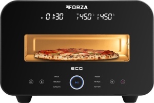 Cuptor electric pentru pizza ECG FORZA 4600 Pizza Nero, 1700W, temperatura maxima 450°C, piatra refractara 32 cm, timer, negru - Img 4