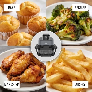 FRITEUZA GLASS AIRFRYER 4L+1.5L 1500W TEESA - Img 14