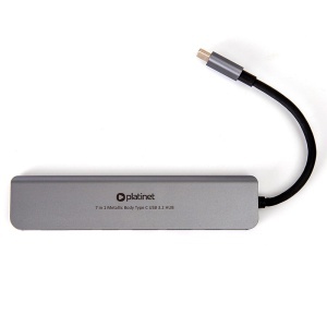HUB 7 IN 1 USB-C PD 100W ALUMINIU PLATINET - Img 6