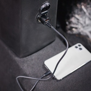 INCARCATOR AUTO 1XUSB 20W + 1X USB-C 60W + CABLU USBC - USB-C - Img 3