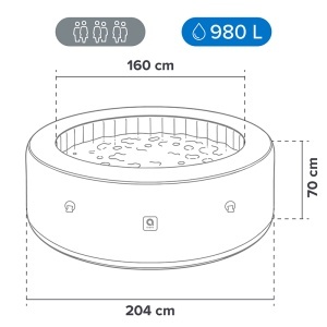JACUZZI GONFLABIL PISCINA SPA 204X70 - Img 6