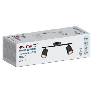 LAMPA LED MONTAJ PERETE 2X6W 4000K ALB NEUTRU - NEGRU - Img 5